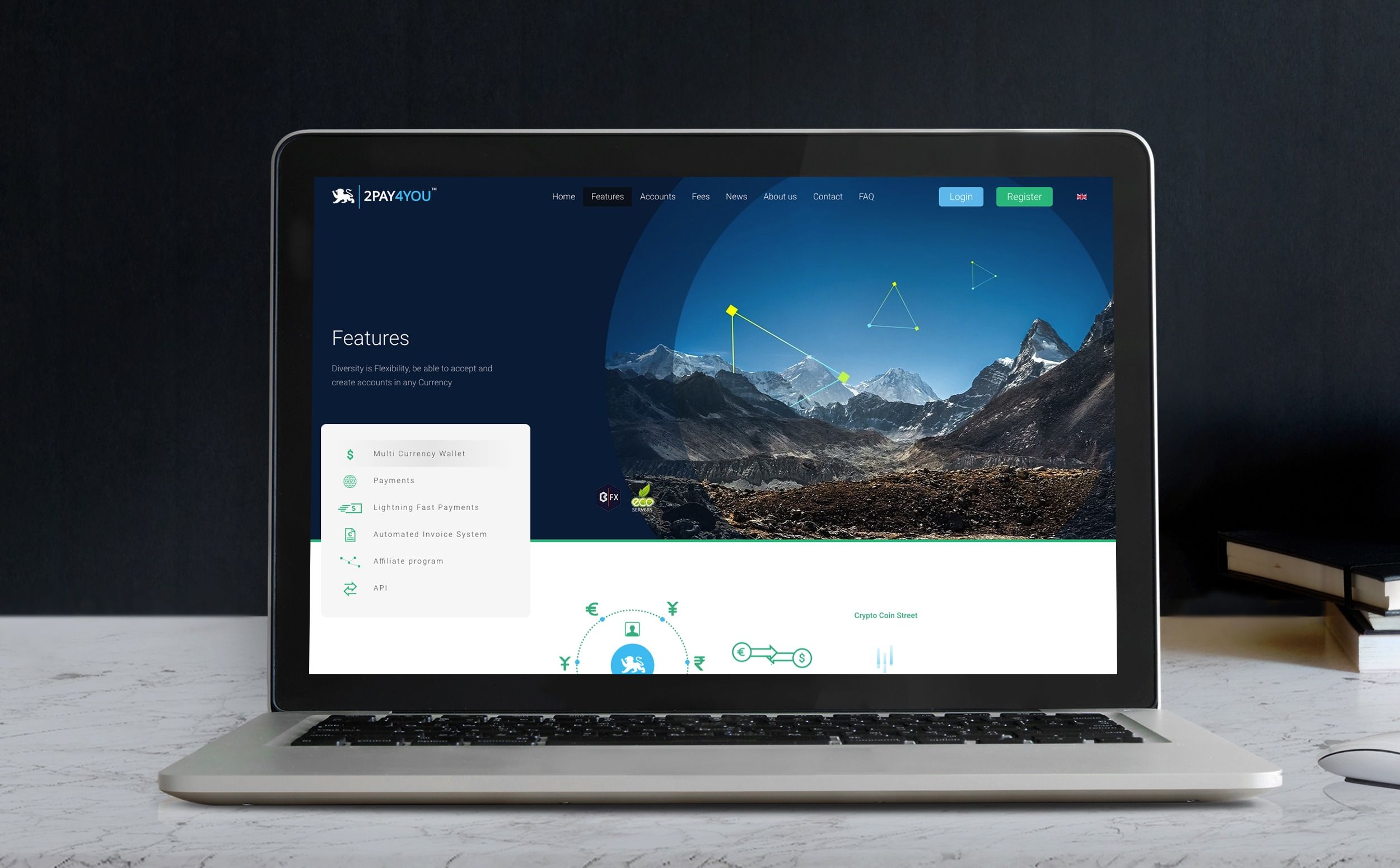 การออกแบบ Branding 2Pay4You ออกแบบ เว็บไซต์ UX UI Toneyes