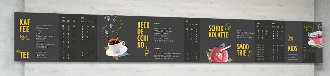 Debeck coffee menu design