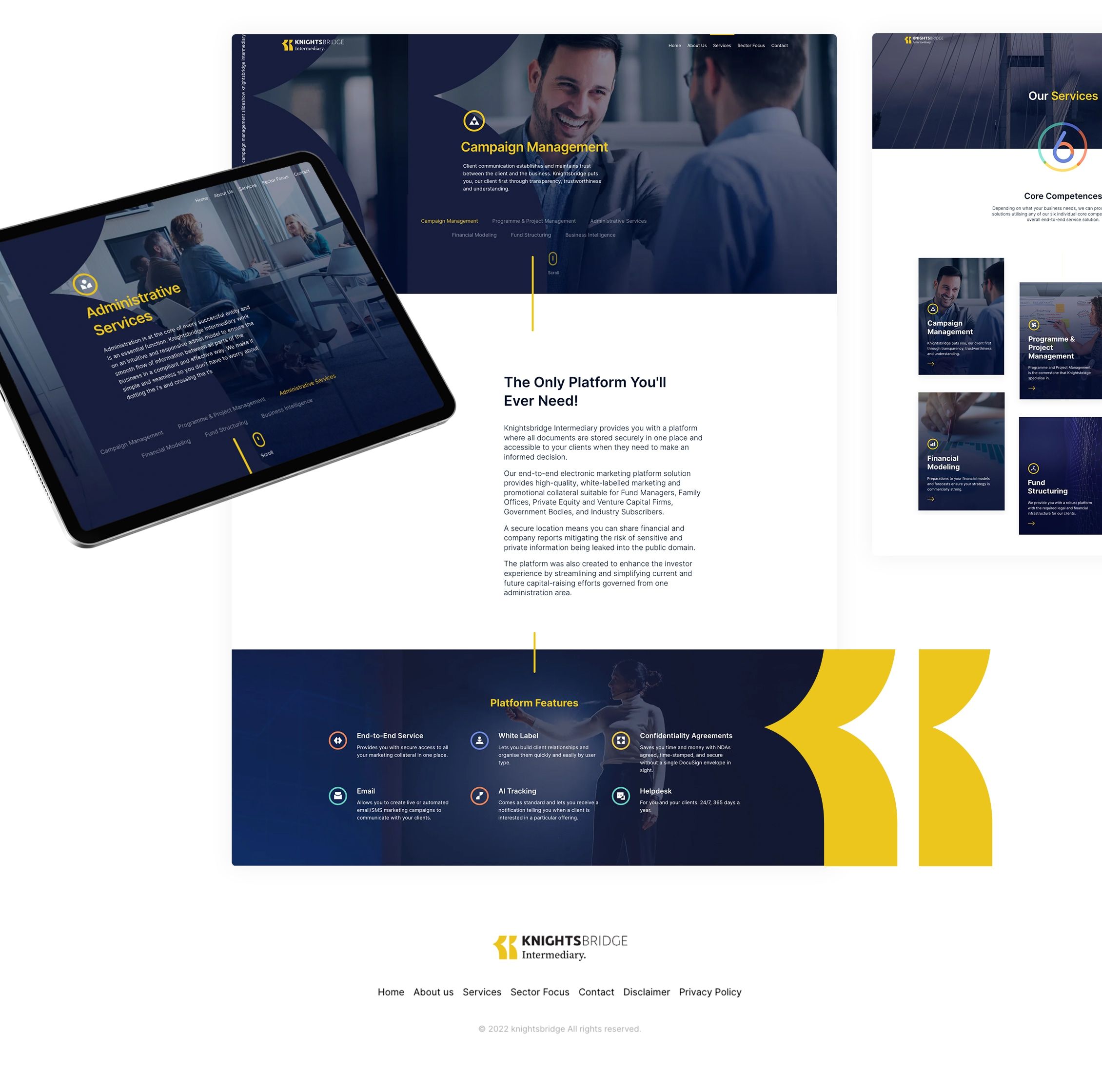 Knightsbridge Intermediary website full screen